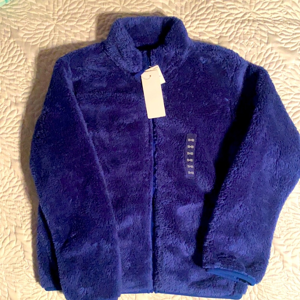 Fluffy yarn fleece jacket